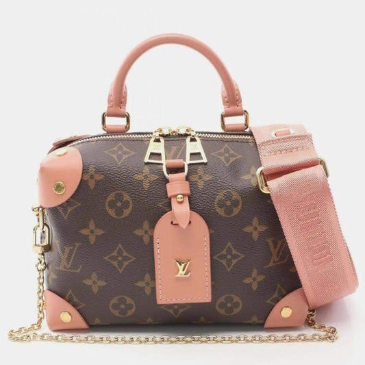 Louis Vuitton Brown Monogram Coated Canvas Petit Malle Souple Gold Hardware,
