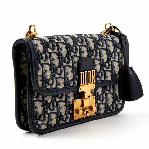 Dior - DiorAddict Bag in Blue Canvas. Material: Canvas