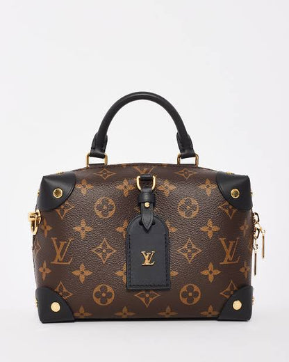 Louis Vuitton Brown Monogram Coated Canvas Petit Malle Souple Gold Hardware
