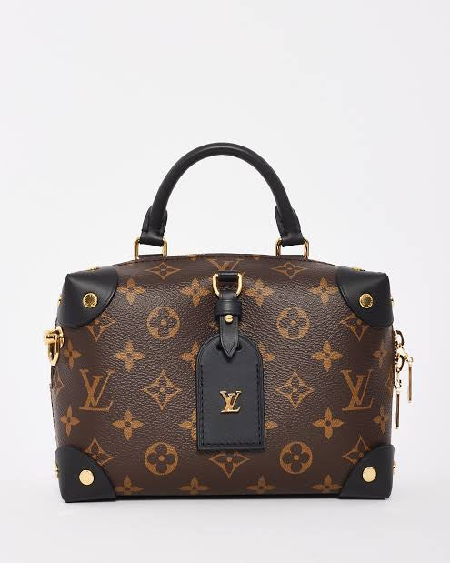 Louis Vuitton Brown Monogram Coated Canvas Petit Malle Souple Gold Hardware
