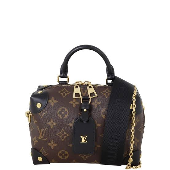 Louis Vuitton Brown Monogram Coated Canvas Petit Malle Souple Gold Hardware