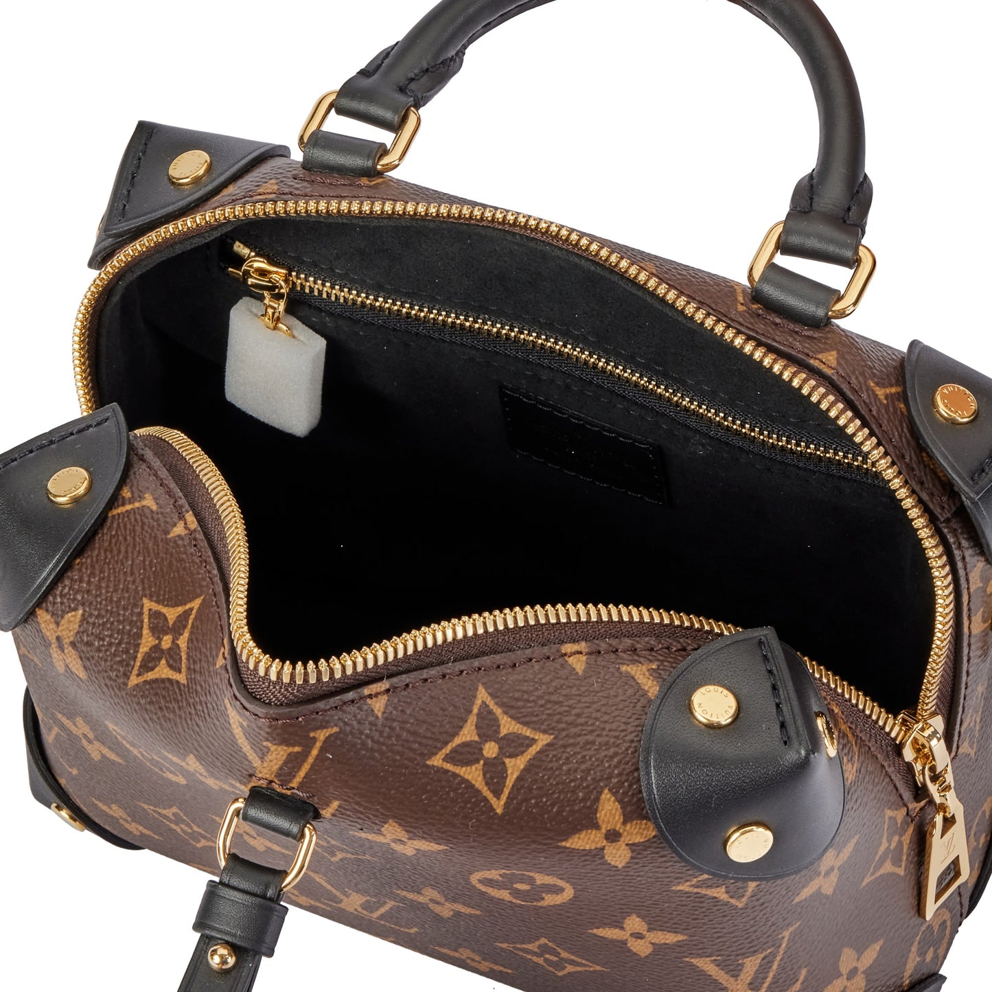 Louis Vuitton Brown Monogram Coated Canvas Petit Malle Souple Gold Hardware