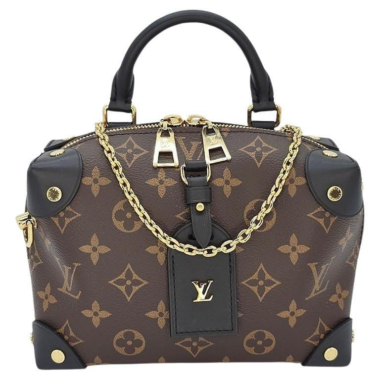 Louis Vuitton Brown Monogram Coated Canvas Petit Malle Souple Gold Hardware