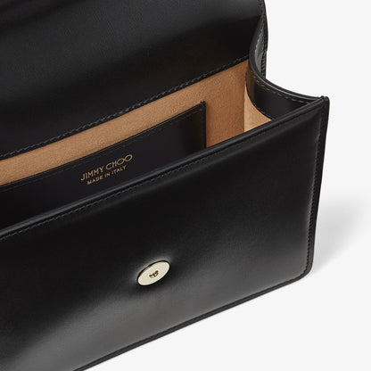 JIMMY CHOO Black Box Leather Top Handle Bag with Pearls